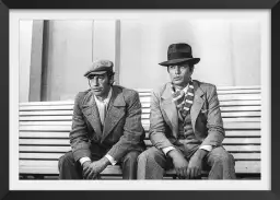 Photo de Jean-Paul Belmondo et Alain Delon - affiche acteurs noir et blanc