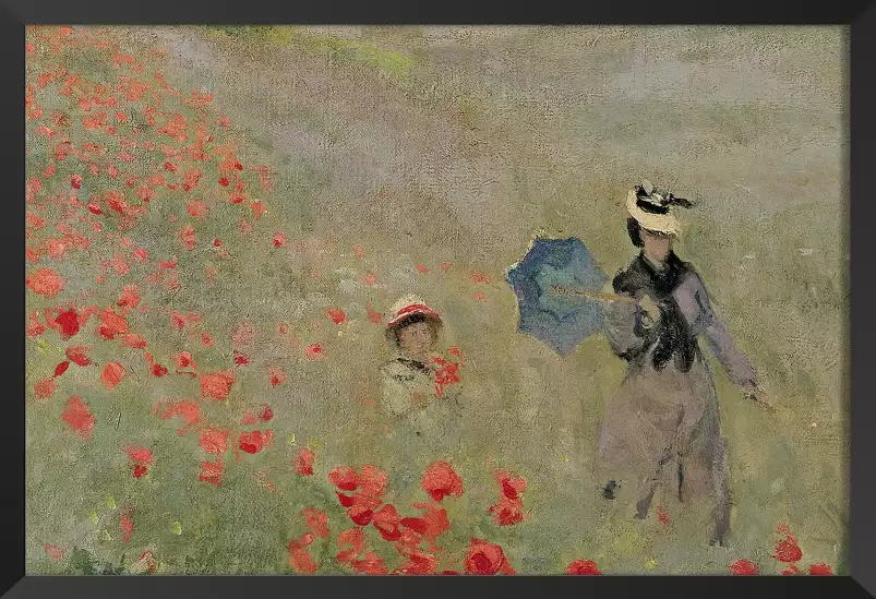 Les coquelicots près d' Argenteuil 1873 - tableau celebre femme