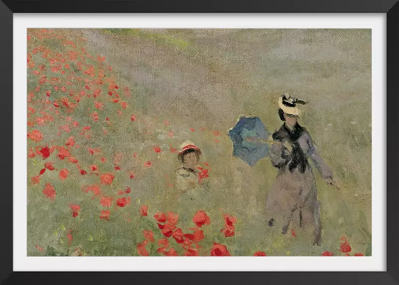 Les coquelicots près d' Argenteuil 1873 - tableau celebre femme