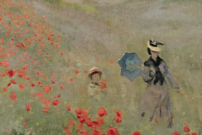 Les coquelicots près d' Argenteuil 1873 - tableau celebre femme