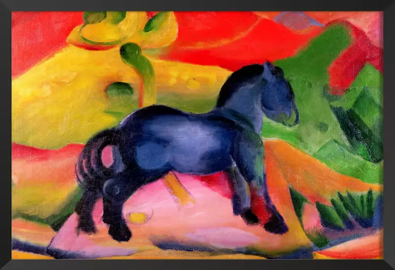 Petit cheval bleu peint en 1912 par Franz Marc - affiche de tableau celebre