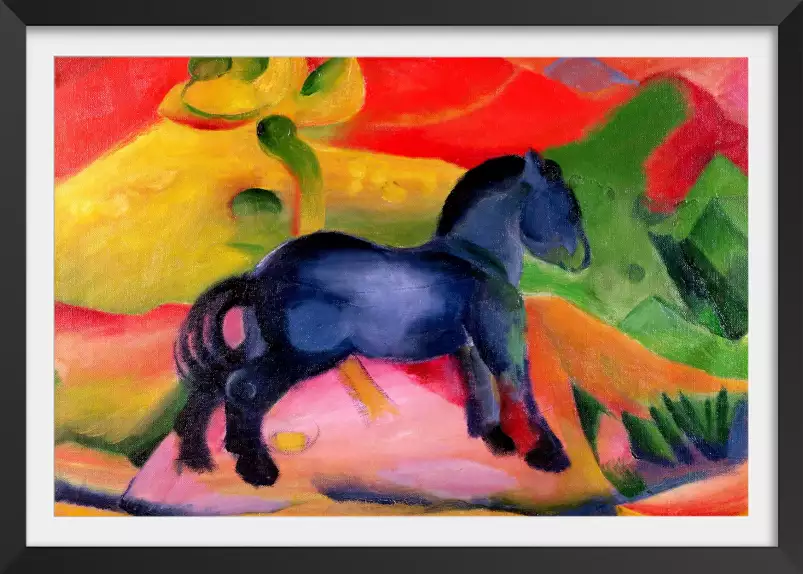 Petit cheval bleu peint en 1912 par Franz Marc - affiche de tableau celebre