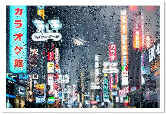 Tokyo sous la pluie - tableau villes du monde