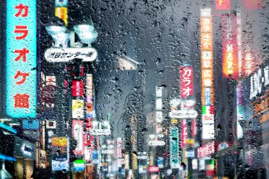 Tokyo sous la pluie - tableau villes du monde