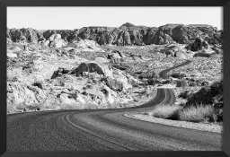 Infinie route 66 - affiche noir et blanc