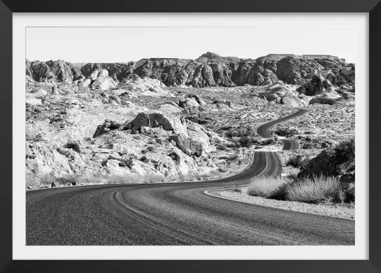 Infinie route 66 - affiche noir et blanc