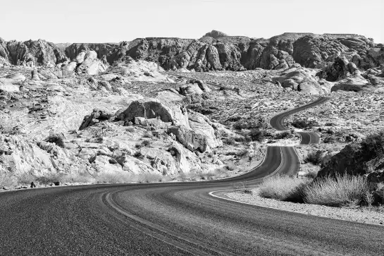 Infinie route 66 - affiche noir et blanc