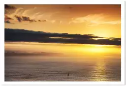 Calme plat - affiche coucher de soleil sur la mer