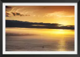 Calme plat - affiche coucher de soleil sur la mer