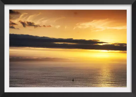 Calme plat - affiche coucher de soleil sur la mer