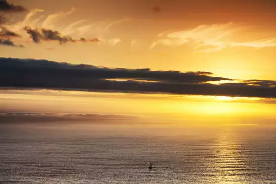 Calme plat - affiche coucher de soleil sur la mer