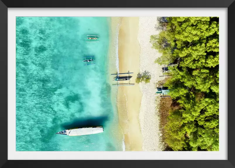 Paradis turquoise - affiche mer et plage