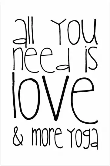 Love and Yoga - affiche citation