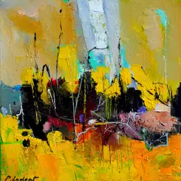 Jaune abyssale - tableau abstrait moderne