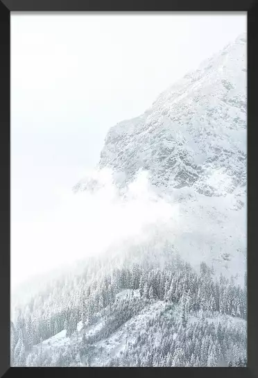 Mélèzes enneigés - affiche montagne