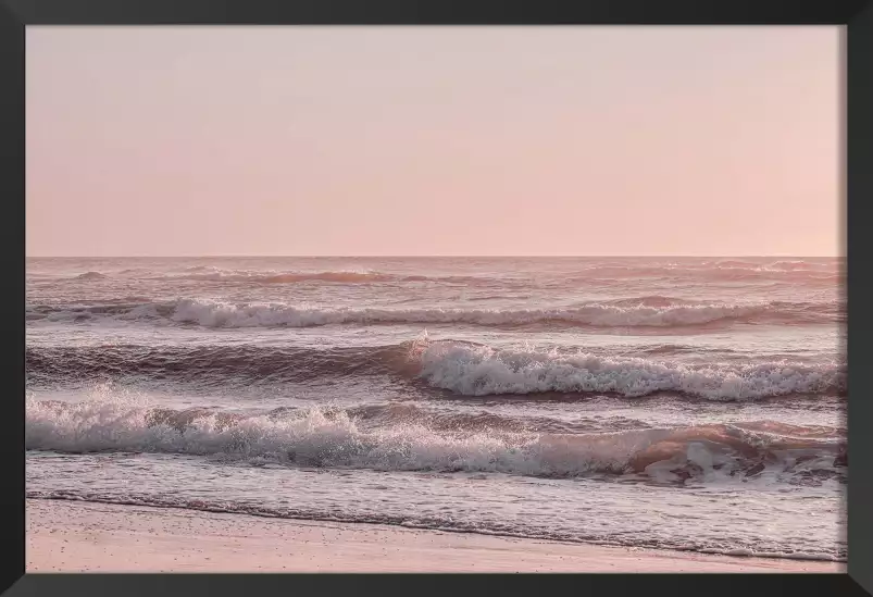 Petite plage rose - affiche plage