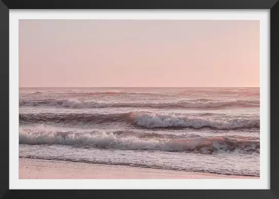 Petite plage rose - affiche plage