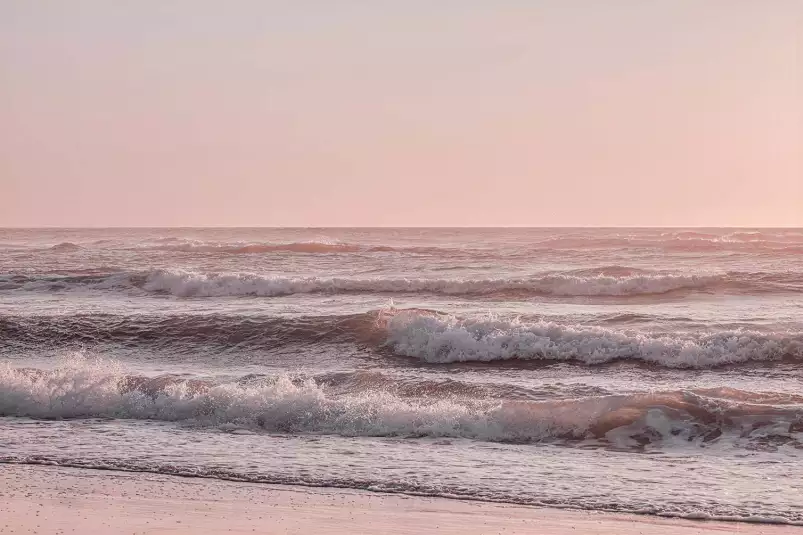 Petite plage rose - affiche plage