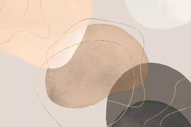 Boucle organique dorée - abstrait tableau design