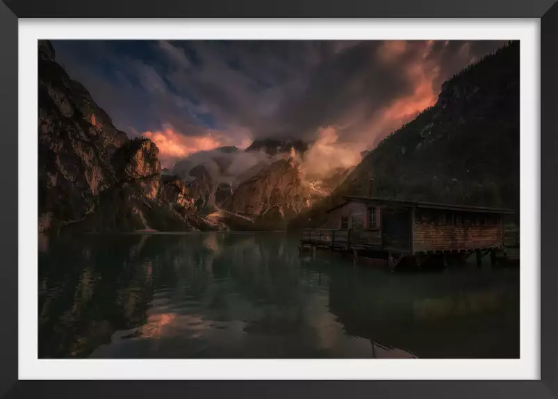 Sunset au Lac de Braies - paysage montagne