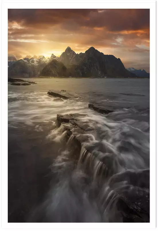 Sunset sur les Lofoten - affiche paysage