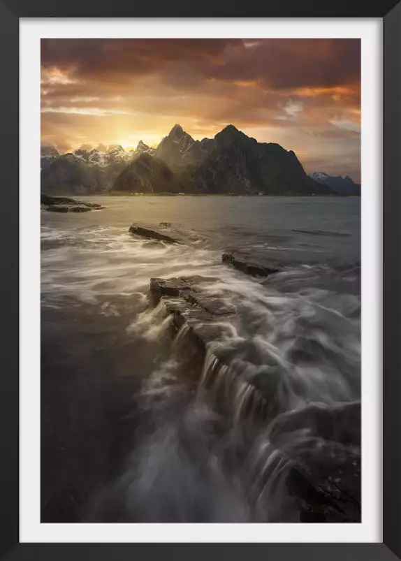 Sunset sur les Lofoten - affiche paysage