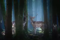 Cerfs - photo animaux de la foret