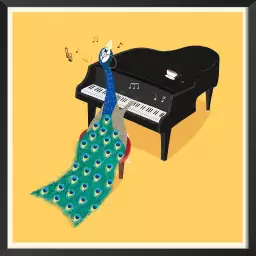 Piano Paon - affiche chambre enfant