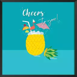 Ananas cheers - affiche cuisine humour