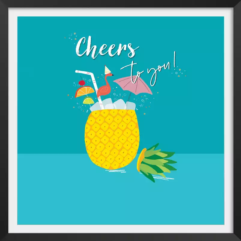 Ananas cheers - affiche cuisine humour