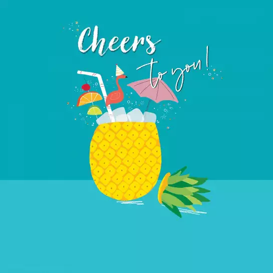 Ananas cheers - affiche cuisine humour