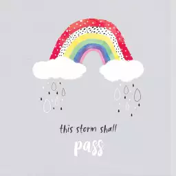 Arc en ciel coloré - affiche enfant