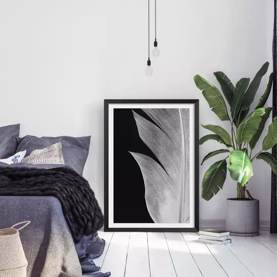 Plume decoupée - affiche noir et blanc