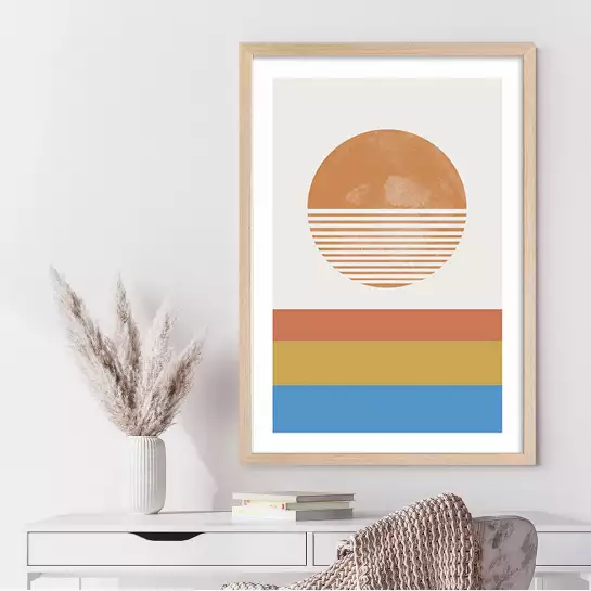 Paysage retro - toile abstraite
