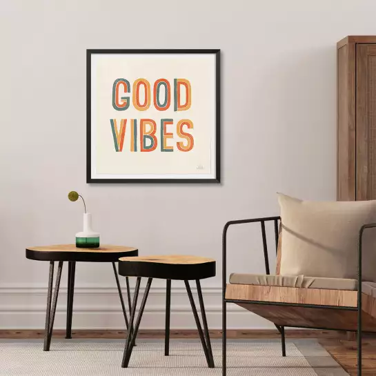 Good vibes retro - affiche citation