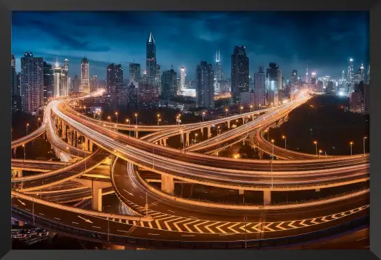 Xing Shanghai de nuit - affiche villes du monde