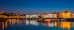 Port de St Jean de Luz de nuit - tableau bord de mer