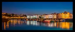 Port de St Jean de Luz de nuit - tableau bord de mer