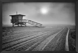 Santa Monica brumeuse - affiche plage