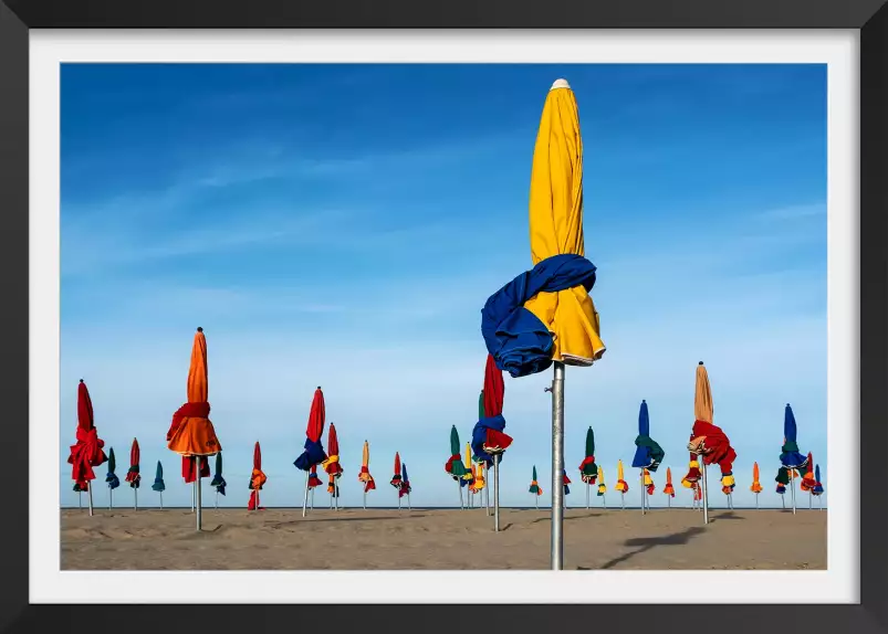 Les Parapluies de Deauville - affiche plage