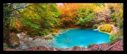 Photo de la source de l'Urederra en Navarre - tableaux montagne lac