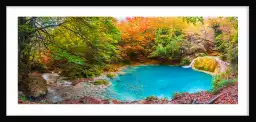 Photo de la source de l'Urederra en Navarre - tableaux montagne lac