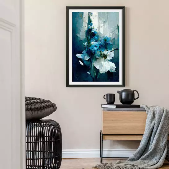 Bouquet bleu - affiche de fleurs