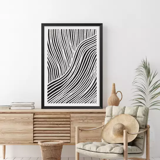 Motif ondulé beige - peinture contemporaine