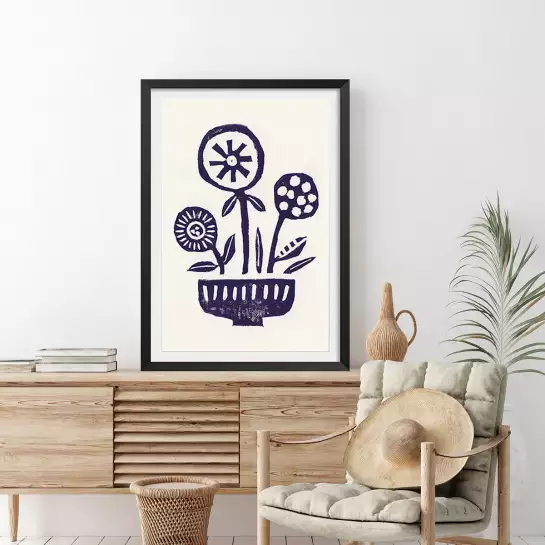 Fleurs indigènes - affiche botanique vintage