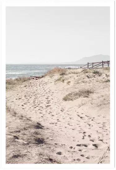 Chemin de sable - affiche mer