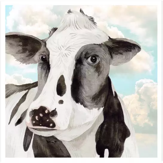 Portrait d'une vache - tableau animaux