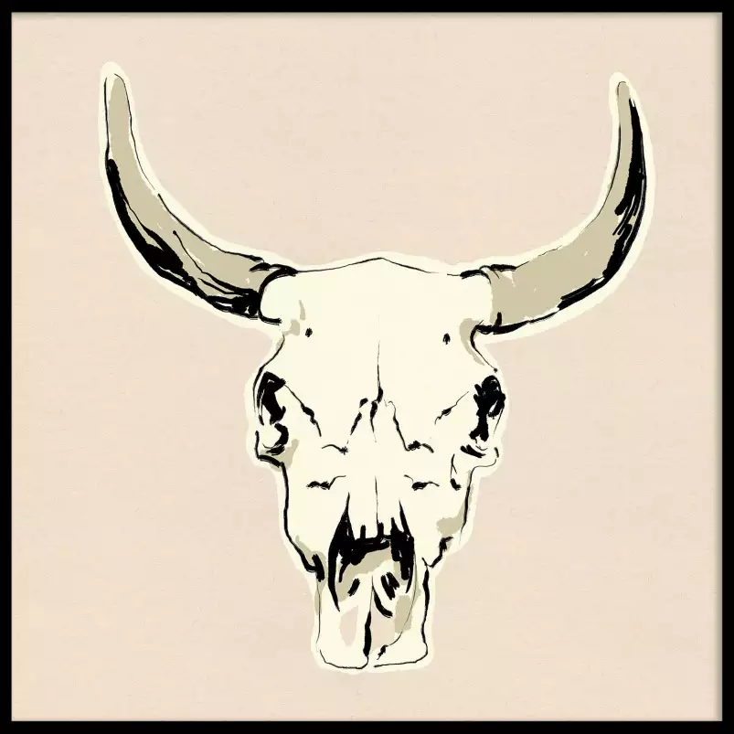 Crâne de bœuf - cadre animal
