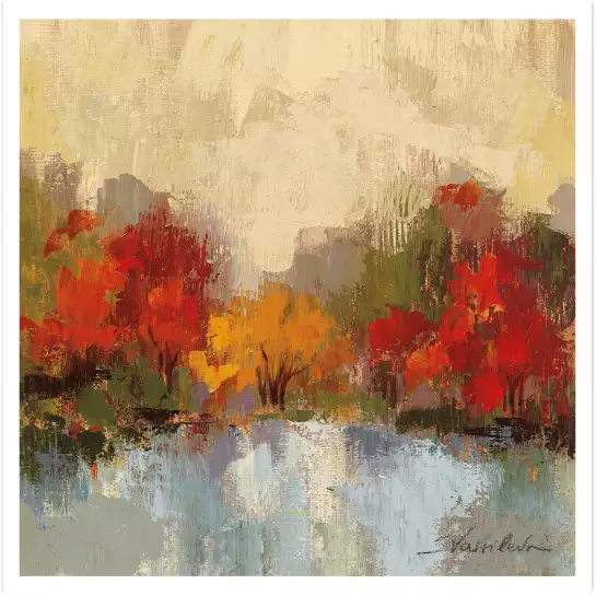 Bord de la rivière d'automne - affiche paysage