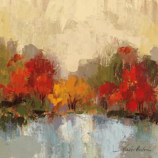 Bord de la rivière d'automne - affiche paysage